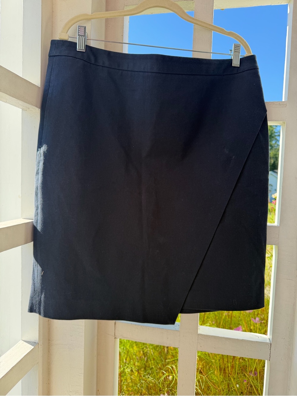 Banana Republic BiStretch Asymmetrical Faux Wrap Pencil Skirt Size 14